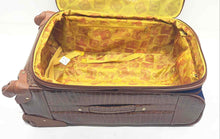 Load image into Gallery viewer, Samantha Brown Unisex Blue Faux Crocodile Embossed Trim Travel Luggage Suitcase
