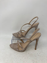 Load image into Gallery viewer, Aldo Womens Resurge Silver Tone Glitter Open Toe Stiletto Strappy Heels Size 6.5
