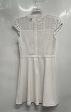 Load image into Gallery viewer, H&amp;M Womens White Short Sleeve Crew Neck Back Zip A-Line Dress Size Small
