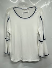 Load image into Gallery viewer, Calvin Klein Womens White 3/4 Bell Sleeve Scoop Neck Pullover Blouse Top Size L

