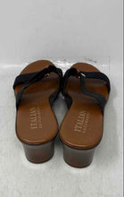 Load image into Gallery viewer, Italian Shoemakers Womens Black Brown Wedge Heel Slip-On Slide Sandals Size 10
