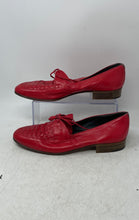 Load image into Gallery viewer, Brass Boot Mens Red Woven Leather Tassel Round Toe Oxford Shoes Size 9.5
