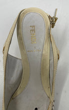 Load image into Gallery viewer, Authentic Fendi Womens Cream Peep Toe Slingback Sandals Size EUR 37.5 Damaged

