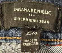 Load image into Gallery viewer, Banana Republic Womens Blue Medium Wash Denim Skinny Leg Girlfriend Jeans 25/0
