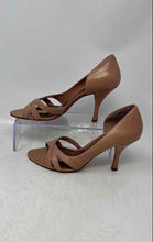 Load image into Gallery viewer, Nine West Womens Pink Leather Open Toe Slip-On Stiletto Pump Heels Size 7M
