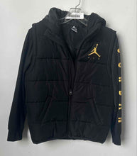 Load image into Gallery viewer, Air Jordan Boys Black Therma Fit Hooded Full-Zip Puffer Jacket Size Large
