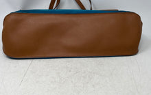 Load image into Gallery viewer, Michael Kors Womens Kempton Blue And Brown Double Handle Shoulder Purse
