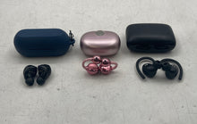 Load image into Gallery viewer, Lot Of 3 Pcs Assorted Multicolor Wireless Bluetooth In Ear Earbuds Not Tested

