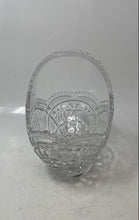 Load image into Gallery viewer, Clear Crystal Cut Glass Floral Decorative Centerpiece Basket With Handle
