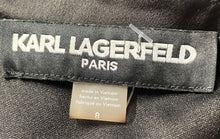 Load image into Gallery viewer, Karl Lagerfeld Womens Black Short Sleeve Collared Regular Fit Mini Dress Size 8
