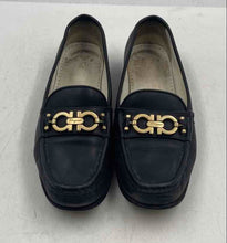 Load image into Gallery viewer, Authentic Salvatore Ferragamo Womens Black Slip-On Loafer Shoes Size 7.5 Damaged
