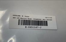 Load image into Gallery viewer, AOC Model 156LM00005 Black LCD Monitor With Strand &amp; Cable Not Tested
