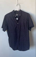 Load image into Gallery viewer, Banana Republic Mens Blue Floral Cotton Short Sleeve Slim Fit Button-Up Shirt M
