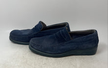 Load image into Gallery viewer, Bruno Magli Mens Blue Suede Moc Toe Slip-On Loafer Shoes Size 10.5
