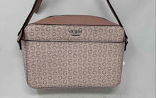 Load image into Gallery viewer, Guess Womens Pink Signature Print Adjustable Strap Zip Top Lined Crossbody Bag
