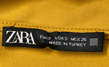 Load image into Gallery viewer, Zara Womens Mustard 3/4 Sleeve Round Neck One-Piece Bodysuit Size Small
