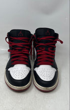 Load image into Gallery viewer, Nike Mens Air Jordan 1 Mid Red White Black Mid Top Lace-Up Sneaker Shoes Size 10
