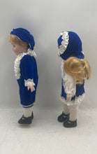 Load image into Gallery viewer, Marian Yu Designs Sisters Brother Twins Colonial Porcelain Doll Set Of 2 w/ Tag
