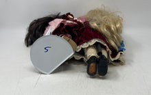 Load image into Gallery viewer, Lot Of 2 Pcs Blonde &amp; Black Hair Blue Eyes Decorative Porcelain Doll With Outfit

