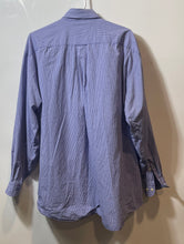 Load image into Gallery viewer, Tommy Hilfiger Mens Blue Plaid Print Cotton Long Sleeve Dress Shirt Size 17
