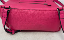 Load image into Gallery viewer, Guess Womens Pink Leather Adjustable Strap Zip Pocket Flap Backpack Bag
