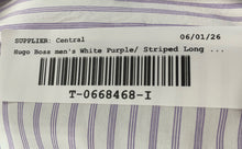 Load image into Gallery viewer, Hugo Boss Mens White Purple Striped Regular Fit Dress Shirt Size 16 32/33
