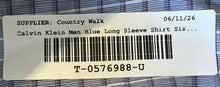 Load image into Gallery viewer, Calvin Klein Mens Blue White Check Long Sleeve Slim Fit Dress Shirt Size 16.5
