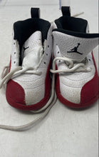 Load image into Gallery viewer, Nike Boys Air Jordan 12 850000-116 White Red Lace Up Basketball Shoes Size 8C
