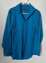 Load image into Gallery viewer, Calvin Klein Mens Blue Cotton Long Sleeve Non-Iron Slim Fit Dress Shirt Size 15
