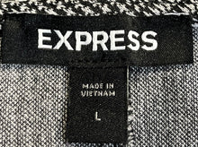 Load image into Gallery viewer, Express Womens Black White Plaid Print Long Sleeve Cropped Blouse Size Large

