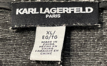 Load image into Gallery viewer, Karl Lagerfeld Paris Womens Black White Printed Full-Zip Blazer Jacket Size XL
