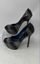 Load image into Gallery viewer, Sergio Rossi Womens Gray Black Animal Print Stiletto Platform Heels Size 36
