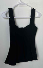 Load image into Gallery viewer, Zara Womens Black Square Neck Wide Strap Peplum Hem Tank Top Size Small
