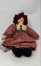 Load image into Gallery viewer, Vintage Style Yarn Hair Plush Ann Rag &amp; Cloth Doll With Red Gingham Outfit
