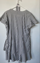 Load image into Gallery viewer, Express Womens White Black Striped Floral Embroidered Wrap Dress Size 16
