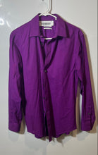 Load image into Gallery viewer, Calvin Klein Mens Purple Slim Fit Long Sleeve Collared Dress Shirt Size 15
