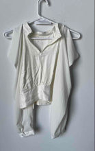 Load image into Gallery viewer, Zara Womens White Long Sleeve Mock Neck Back Button Cropped Blouse Top Size M
