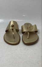 Load image into Gallery viewer, Michael Kors Womens Golden Tone Leather Flat Thong Sandals Size 10
