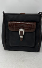 Load image into Gallery viewer, Brighton Womens Black Brown Inner Pocket Braided Strap Shoulder Handbag
