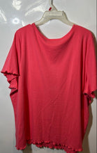 Load image into Gallery viewer, Quacker Factory By Jeanne Bice Womens Coral Sequin Pineapple T-Shirt Size 3X
