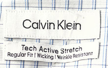 Load image into Gallery viewer, Calvin Klein Mens Gray Tech Active Stretch Checked Wicking Dress Shirt Size XL
