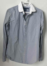 Load image into Gallery viewer, Ralph Lauren Womens White Blue Striped Cotton Button-Up Shirt Size 6
