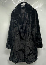 Load image into Gallery viewer, Torrid Womens Black Long Sleeve Collared Lined Mid-Length Fur Overcoat Size 1
