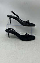 Load image into Gallery viewer, Zara Womens Black Leather Open Toe Stiletto Slingback Heels Size EUR 39
