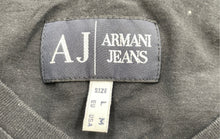 Load image into Gallery viewer, Authentic Armani Jeans Womens Black Multicolor Printed Cotton T-Shirt Size M
