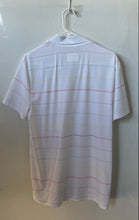 Load image into Gallery viewer, Lacoste Mens White Striped Print Collared Short Sleeve Golf Polo Shirt Size M
