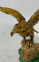 Load image into Gallery viewer, Gold-Tone Brass Vintage Style Hinged Eagle Figure Jewelry Box Collectible
