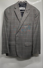 Load image into Gallery viewer, Michael Kors Mens Gray Plaid Notch Collar Long Sleeve Two-Button Blazer Size 48R
