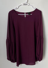 Load image into Gallery viewer, Ann Taylor Womens Purple Long Sleeve Round Neck Blouse Top Size Large
