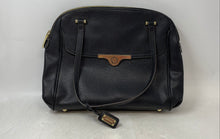 Load image into Gallery viewer, Anne Klein Womens Black Leather Charm Double Strap Bottom Studs Satchel Handbag
